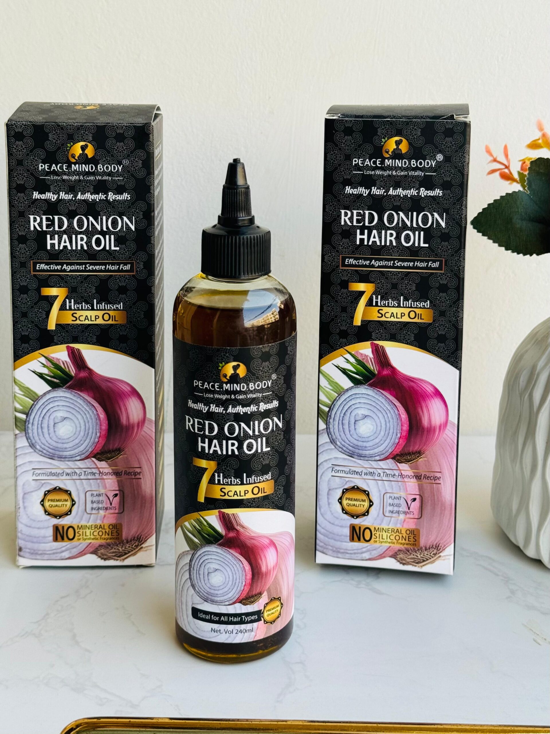 Red Onion Hair Oil – 7 Herbs Infused Scalp Oil