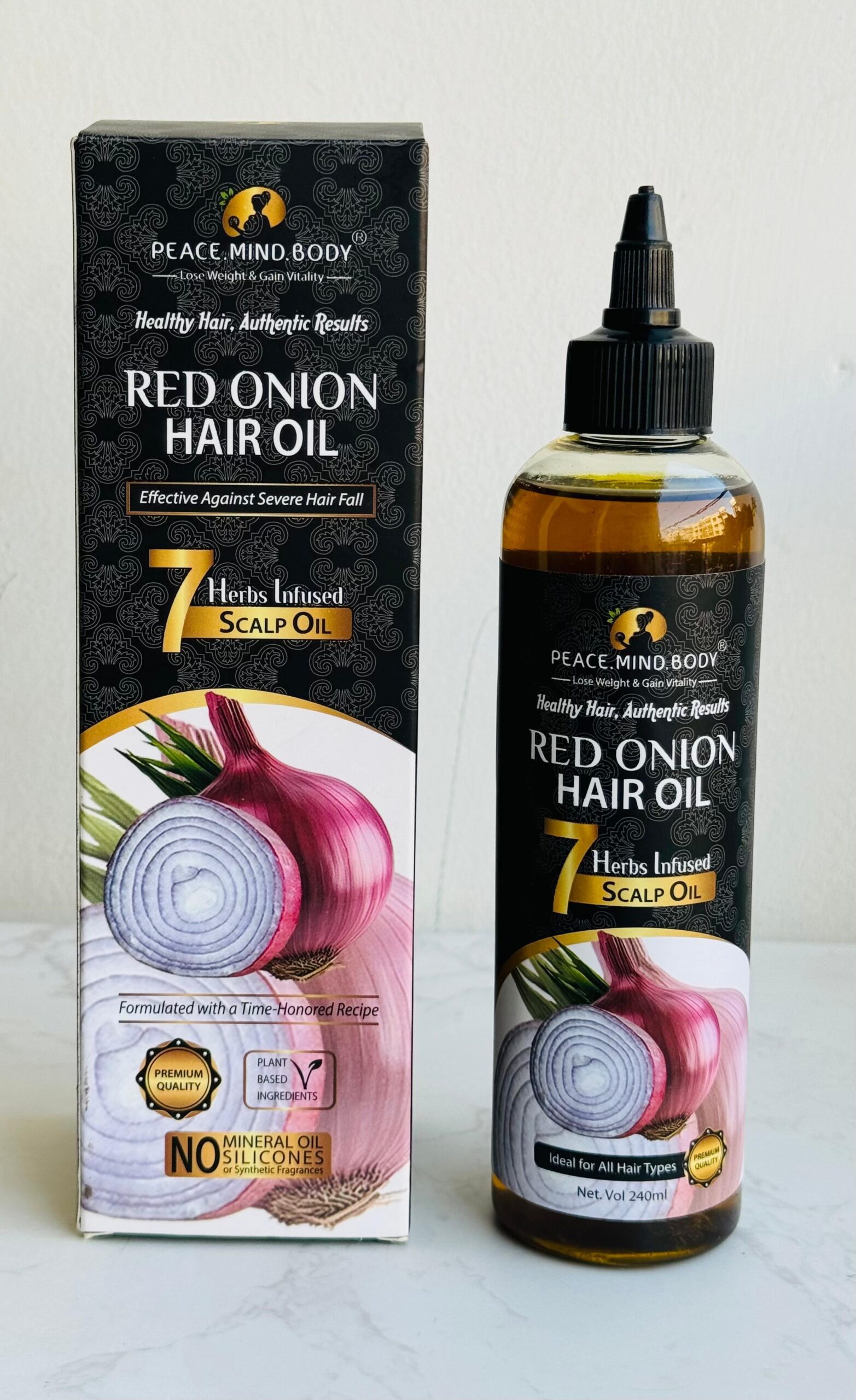 Red Onion Hair Oil – 7 Herbs Infused Scalp Oil